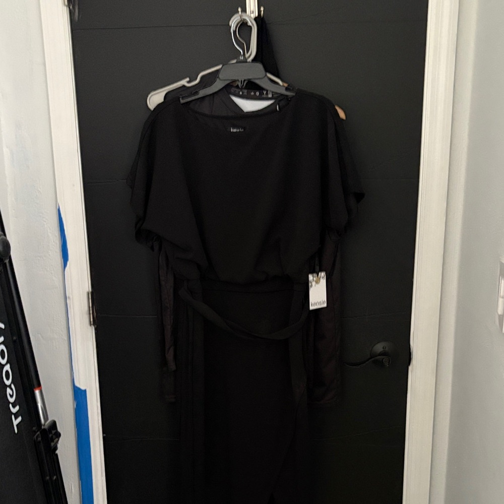 Kelsi Dagger Black Belted Midi Dress